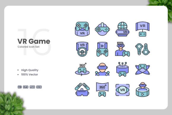 Elevate Your Digital and Print Projects with VR Game Colored Icons