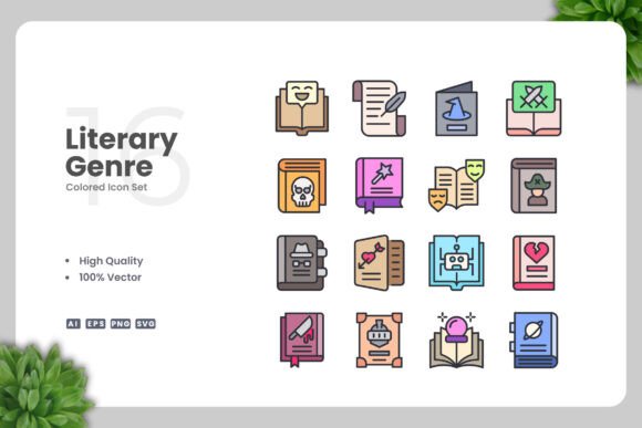 Literary Genre Colored Icon: A Versatile Design for Every Project
