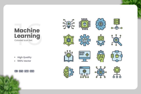Machine Learning Colored Icon: A Versatile Design for Modern Projects