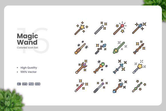 Magic Wand Colored Icons for Every Project