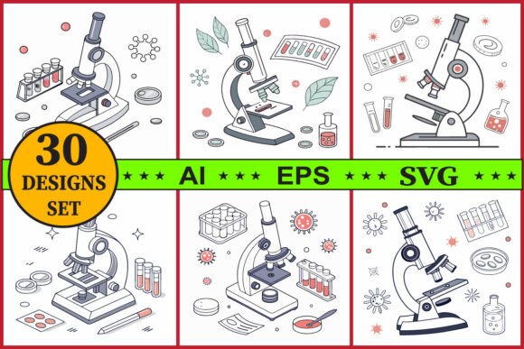 Microscope Vector Lab Equipment Set: A Practical Evaluation for Science and Medical Design Projects