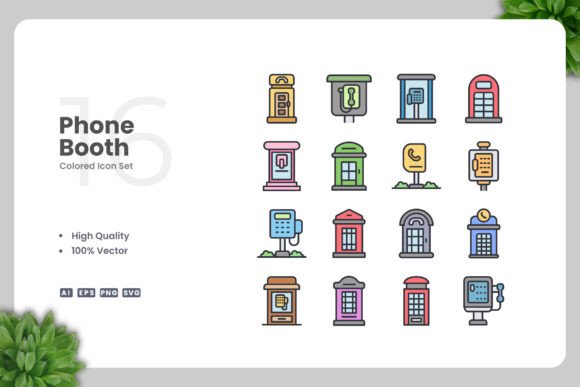 Phone Booth Colored Icons: A Versatile Design Element for Modern Visual Communication