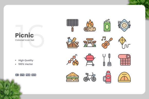 Picnic Colored Icons Bring Warmth and Versatility to Digital and Print Design