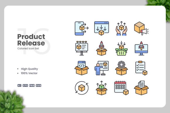 Product Release Colored Icons: A Versatile Design Asset for Modern Creatives