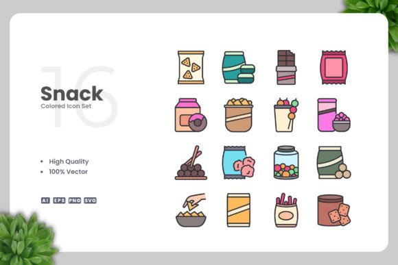 Snack Colored Icons: A Practical Vector Set for Modern Design Projects