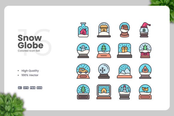 Snow Globe Colored Icons: A Versatile Design Asset for Modern Visual Communication