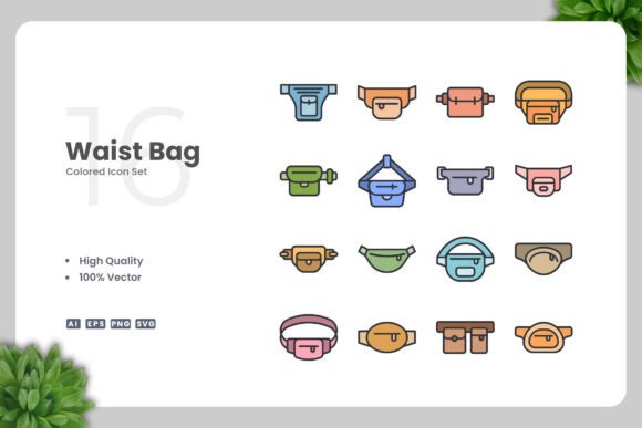 The Practical Versatility of Waist Bag Colored Icons in Clean Digital Design
