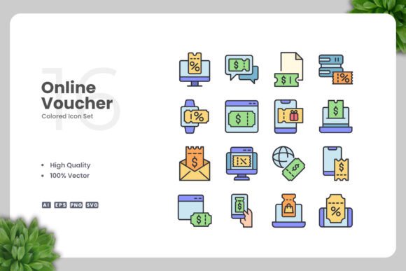 Unlock the Power of Online Voucher Colored Icons: Simple, Clean Design for Every Project