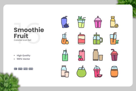 Why Smoothie Fruit Juice Colored Icons Are a Must-Have for Modern Design Projects