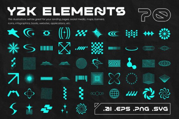 Y2K Streetwear Element Collection: A Versatile Design Resource for Modern Creatives